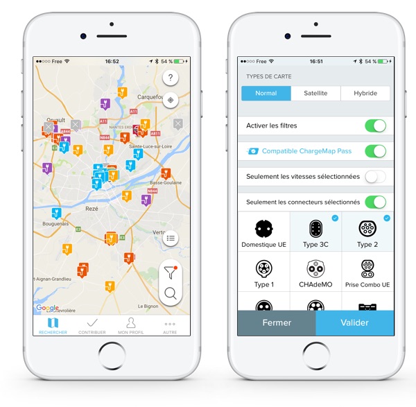 Chargemap app mobile