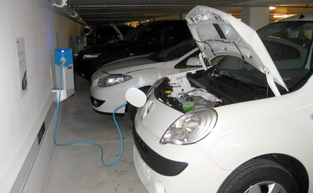 Borne de recharge des véhicules électriques Renault au sommet de Copenhague