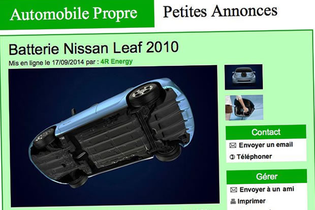 À vendre : batterie d’occasion Nissan Leaf, peu servi