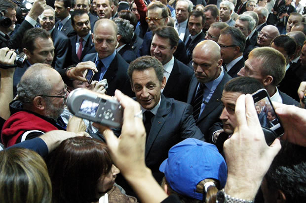 Nicolas Sarkozy au mondial de l'Auto.
