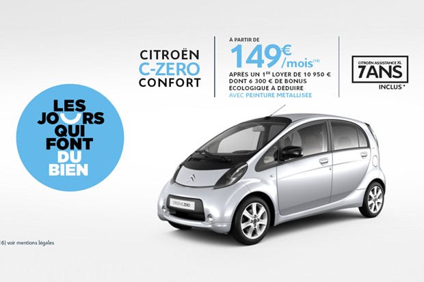 Offre LLD pour la Citroën C-Zero : à partir de 149 €/mois