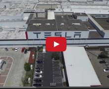 Superbe vidéo de l’usine Tesla de Fremont depuis un drone