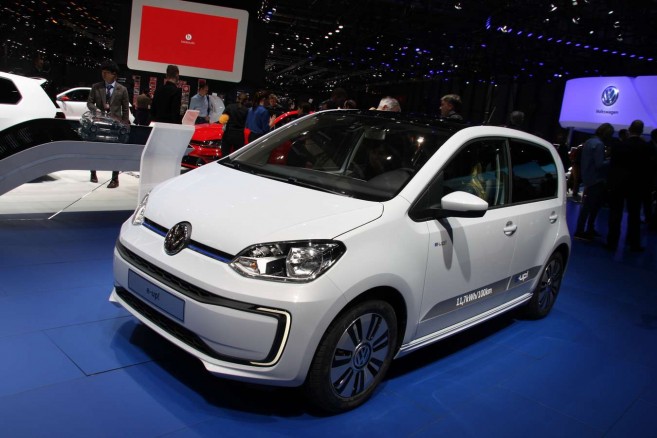 La nouvelle Volkswagen e-Up au salon de l'automobile de Genève