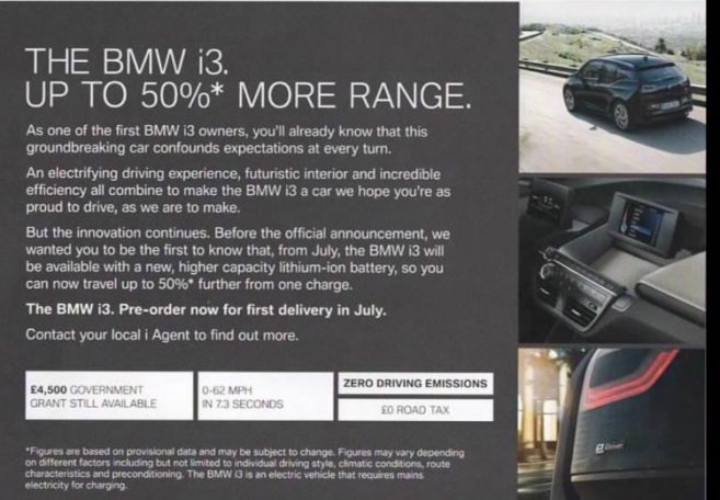 BMW i3 2017 - 50 % d'autonomie en plus