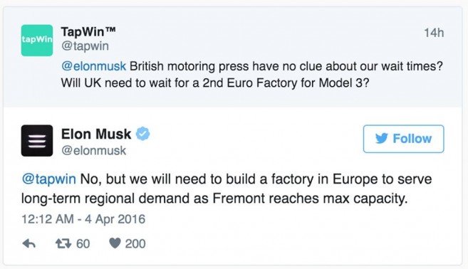Usine Tesla en Europe : le tweet d'Elon Musk