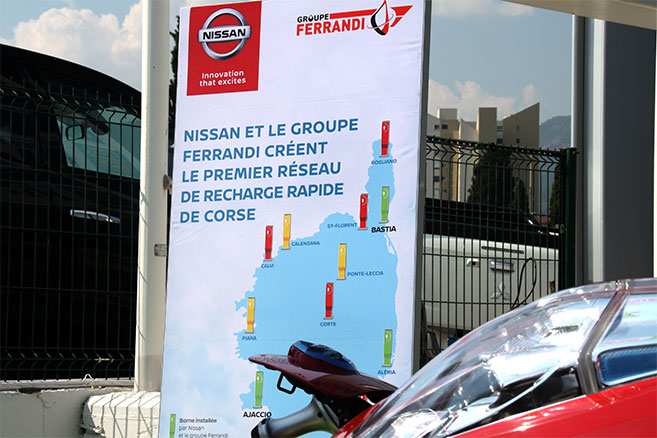 Charge rapide : Nissan branche la Corse avec le groupe Ferrandi