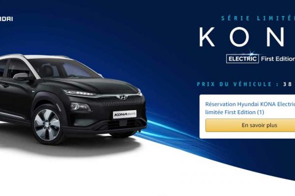 Le Hyundai Kona électrique en vente sur Amazon
