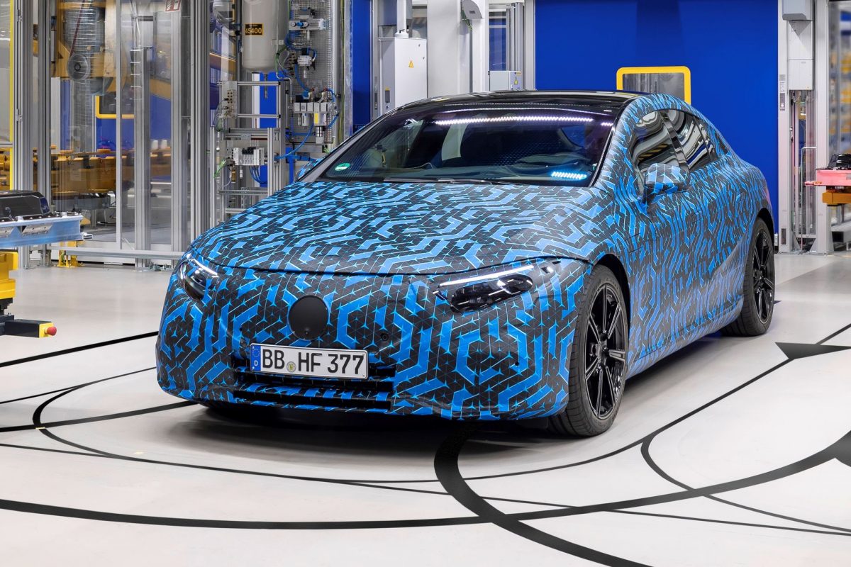 Mercedes EQS camouflage 2021 usine