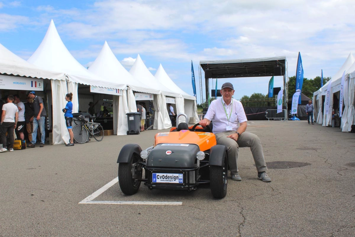 Christian van Oost and his electric roadster CvO-H01