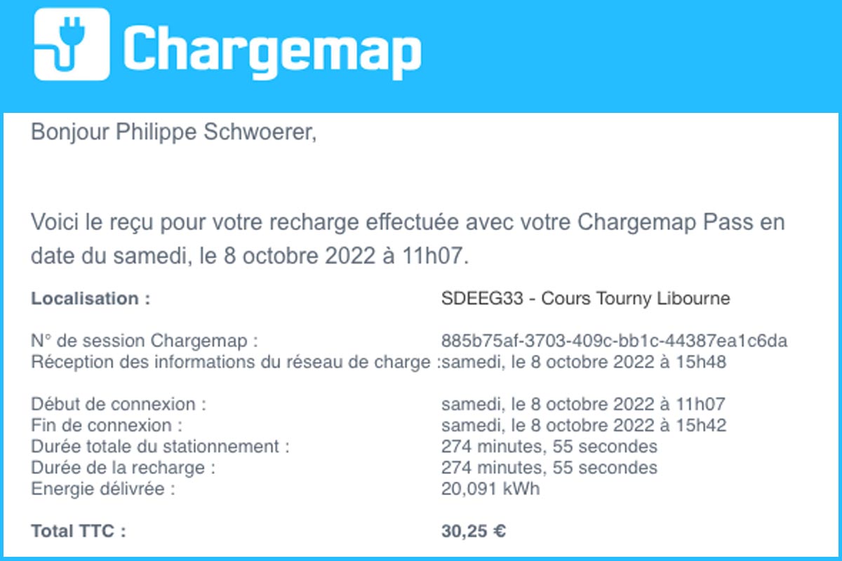 Facture Chargemap